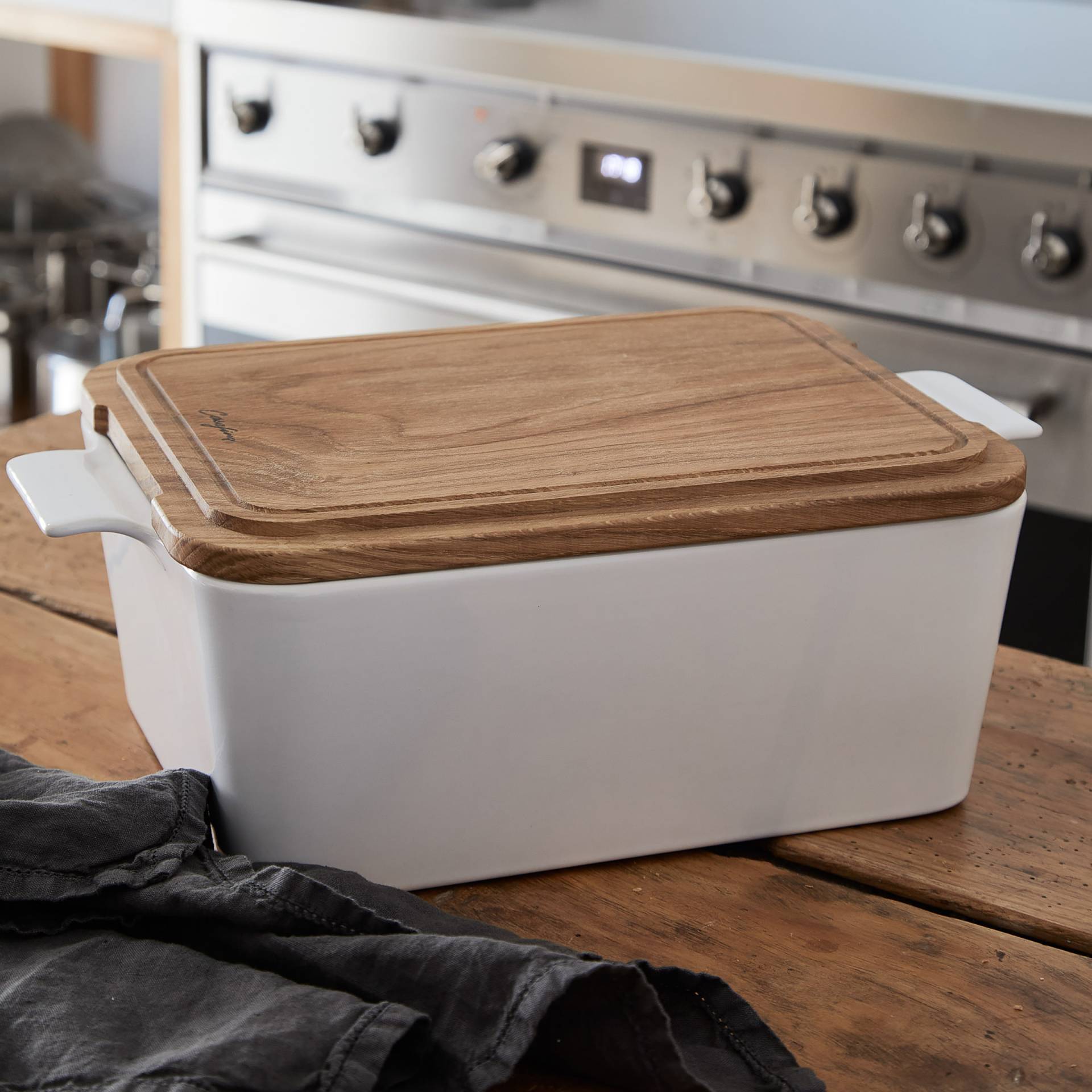 home24 Brotkasten 40 x 13 x 24cm Weiß von home24