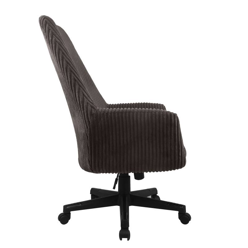 home24 Bürodrehstuhl CATESSE 66 x 110 x 68cm Cordstoff Coralie: Grau Grau von home24