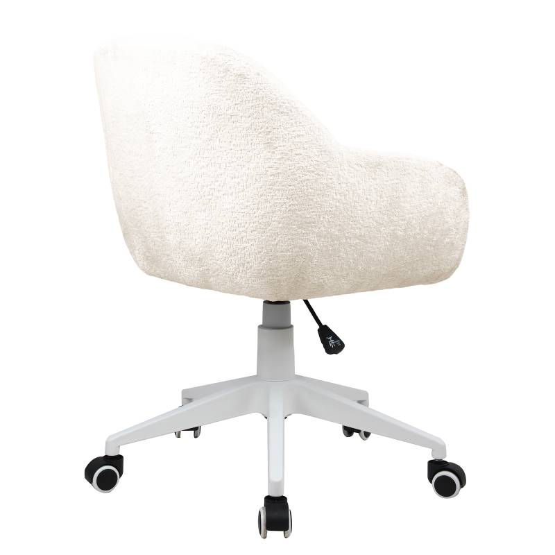 home24 Bürodrehstuhl DAHRIYA 57 x 80 x 61cm Chenille Weda: Weiß Weiß von home24