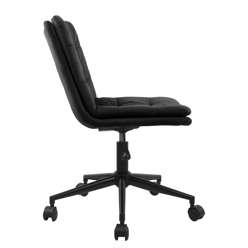 home24 Bürodrehstuhl Katinka 42 x 98 x 45cm Samt Henja: Schwarz Schwarz von home24