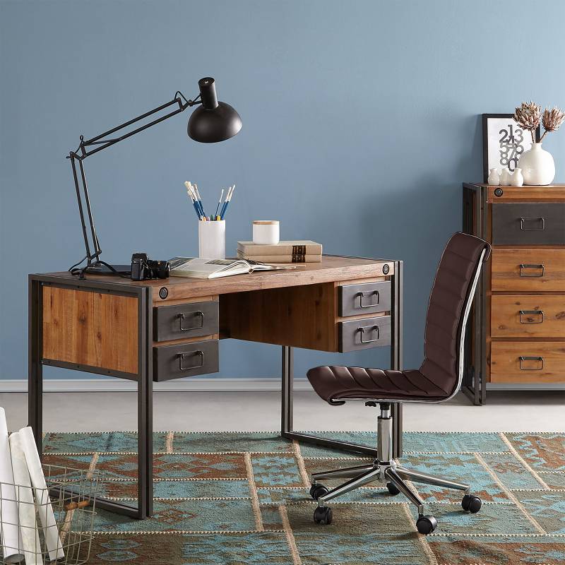 home24 Bürodrehstuhl Marilyn 61 x 93 x 64cm Braun/Braun von home24