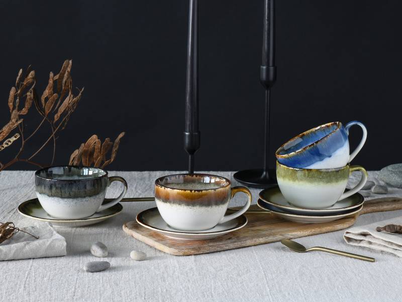 home24 Cappuccinotassen 30 x 17 x 30cm Multicolor von home24