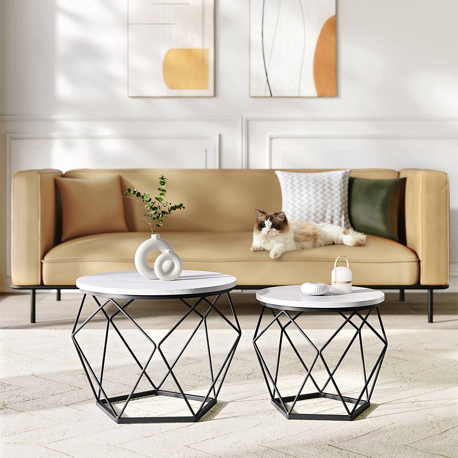 home24 Couchtisch 60 cm 2er-Set 60 x 45 x 60cm Braun/Marmor Weiß Dekor home24 Couchtisch 60 cm 2er-Set 60 x 45 x 60cm Braun/Marmor Weiß Dekor von home24