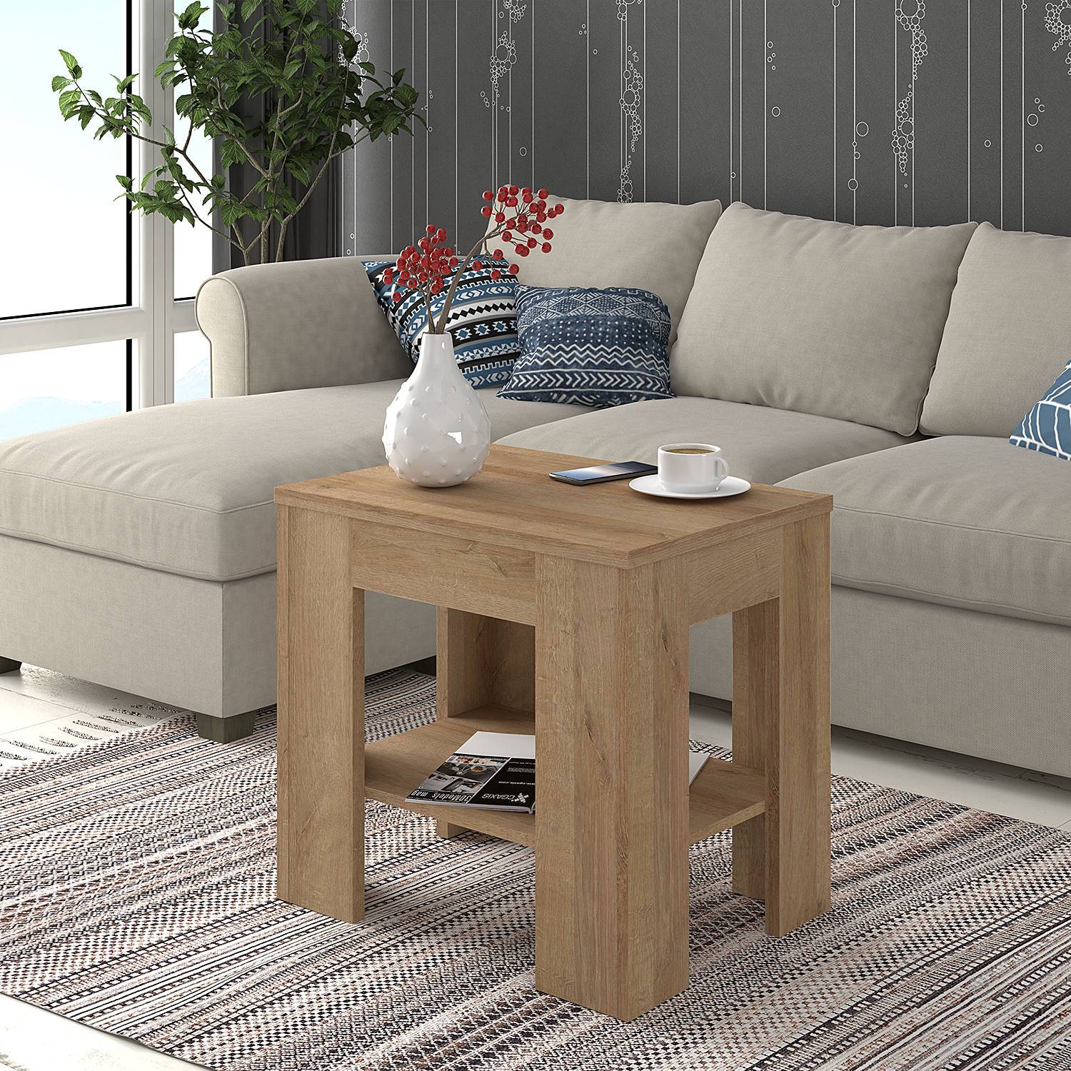 home24 Couchtisch 60 cm 60 x 56 x 44cm Braun/Eiche Riviera Dekor home24 Couchtisch 60 cm 60 x 56 x 44cm Braun/Eiche Riviera Dekor von home24