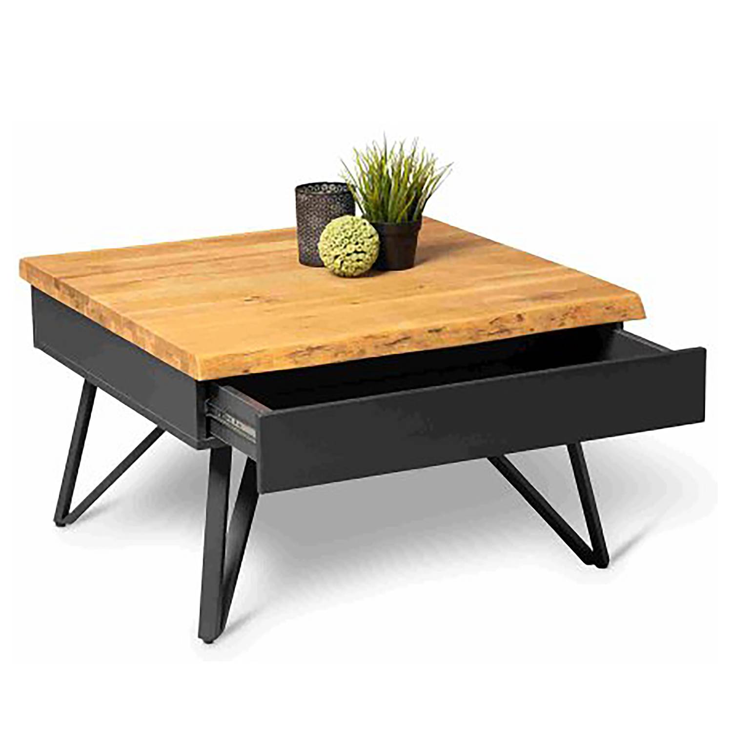 home24 Couchtisch Damoli quadratisch 75 x 45 x 75cm Braun von home24