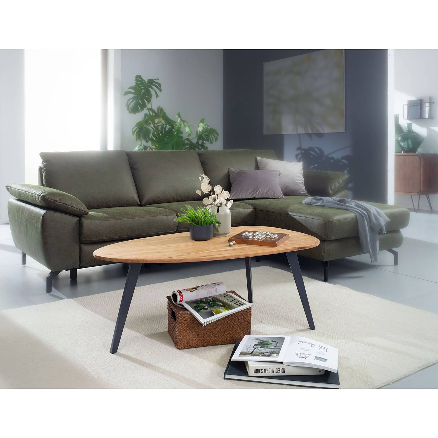 home24 Couchtisch Terrazzo 110 x 45 x 60cm Braun von home24