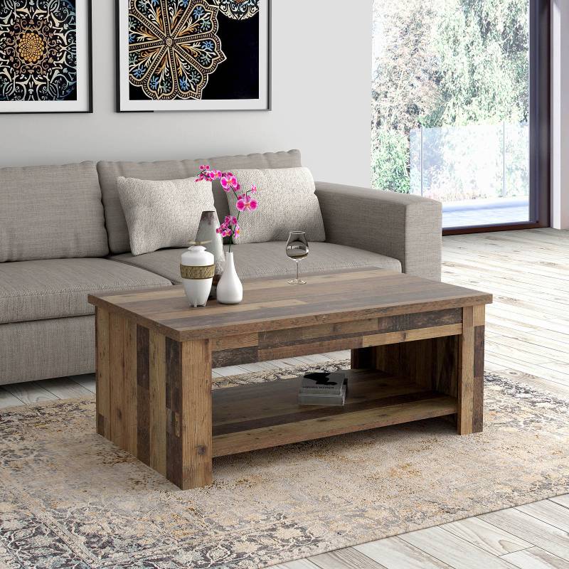 home24 Couchtisch hochklappbar 110 x 45 x 65cm Braun von home24