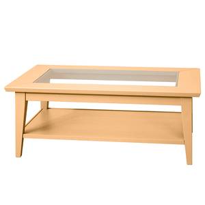 home24 Couchtisch mit Glasplatte Typ A 110 x 70cm Braun/Pinie Hell von home24