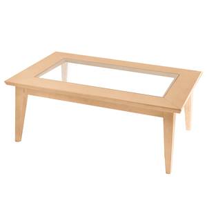 home24 Couchtisch mit Glasplatte Typ B 110 x 70cm Braun/Pinie Hell von home24