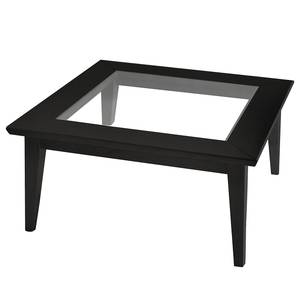 home24 Couchtisch mit Glasplatte Typ B 90 x 90cm Schwarz/Schwarz von home24