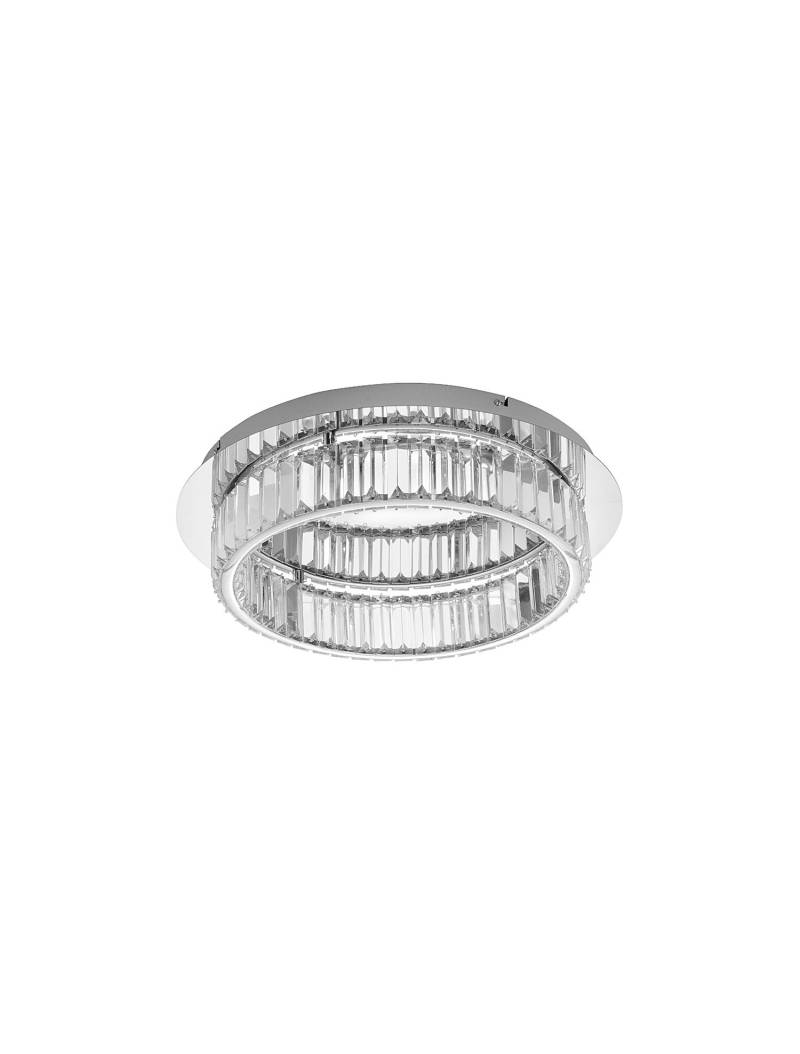home24 Deckenleuchte Aurelia Typ B Ø 50cm Silber/Chrom Kabel ABS, Fassung ABS, Baldachin Aluminium, Gehäuse Leuchte Aluminium Nicht austauschbare LEDs von home24
