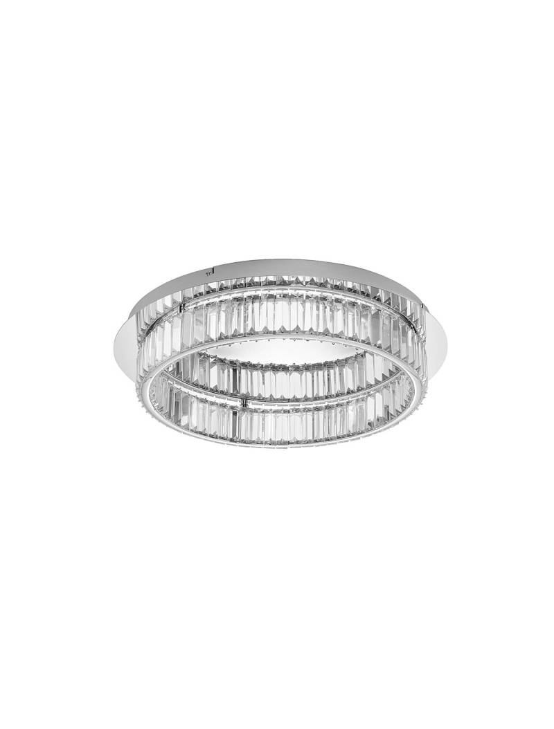home24 Deckenleuchte Aurelia Typ B Ø 60cm Silber/Chrom Kabel ABS, Fassung ABS, Baldachin Aluminium, Gehäuse Leuchte Aluminium Nicht austauschbare LEDs von home24