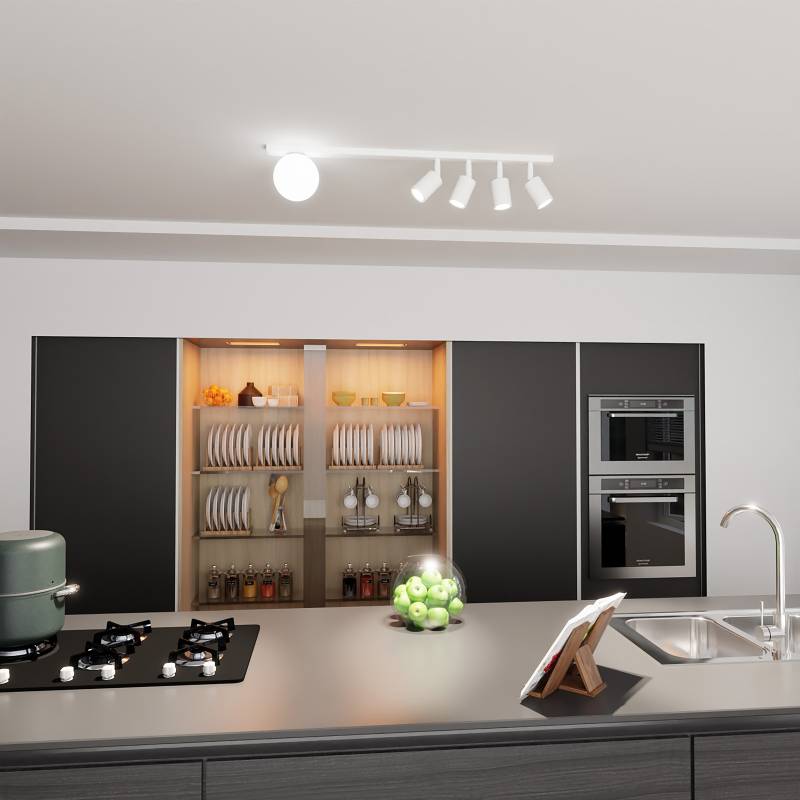 home24 Deckenleuchte Baster 90 x 17 x 14cm Weiß/Weiß 5 Glasart: Opalglas Material: Glas, Metall Metallart: Stahl Oberfläche Metall: Pulverbeschichtet home24 Deckenleuchte Baster 90 x 17 x 14cm Weiß/Weiß 5 Glasart: Opalglas Material: Glas, Metall Metallart: Stahl Oberfläche Metall: Pulverbeschichtet von home24