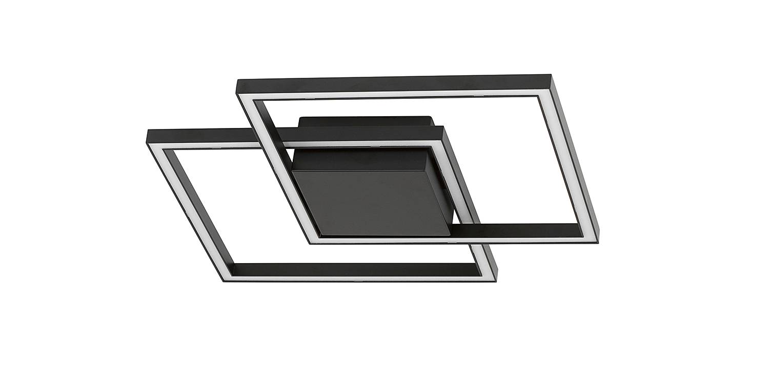 home24 Deckenleuchte Bilbao Typ A 46 x 7 x 46cm Schwarz/Schwarz Kabel ABS, Fassung ABS, Baldachin Aluminium, Gehäuse Leuchte Aluminium Nicht home24 Deckenleuchte Bilbao Typ A 46 x 7 x 46cm Schwarz/Schwarz Kabel ABS, Fassung ABS, Baldachin Aluminium, Gehäuse Leuchte Aluminium Nicht von home24