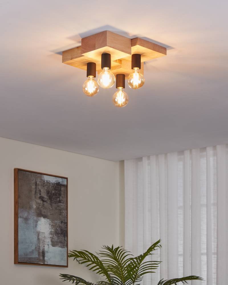 home24 Deckenleuchte Halkin 40 x 14 x 43cm Braun Material: Holzwerkstoff, Metall Metallart: Stahl Oberfläche Holz: Beschichtet Oberfläche Metall: home24 Deckenleuchte Halkin 40 x 14 x 43cm Braun Material: Holzwerkstoff, Metall Metallart: Stahl Oberfläche Holz: Beschichtet Oberfläche Metall: von home24