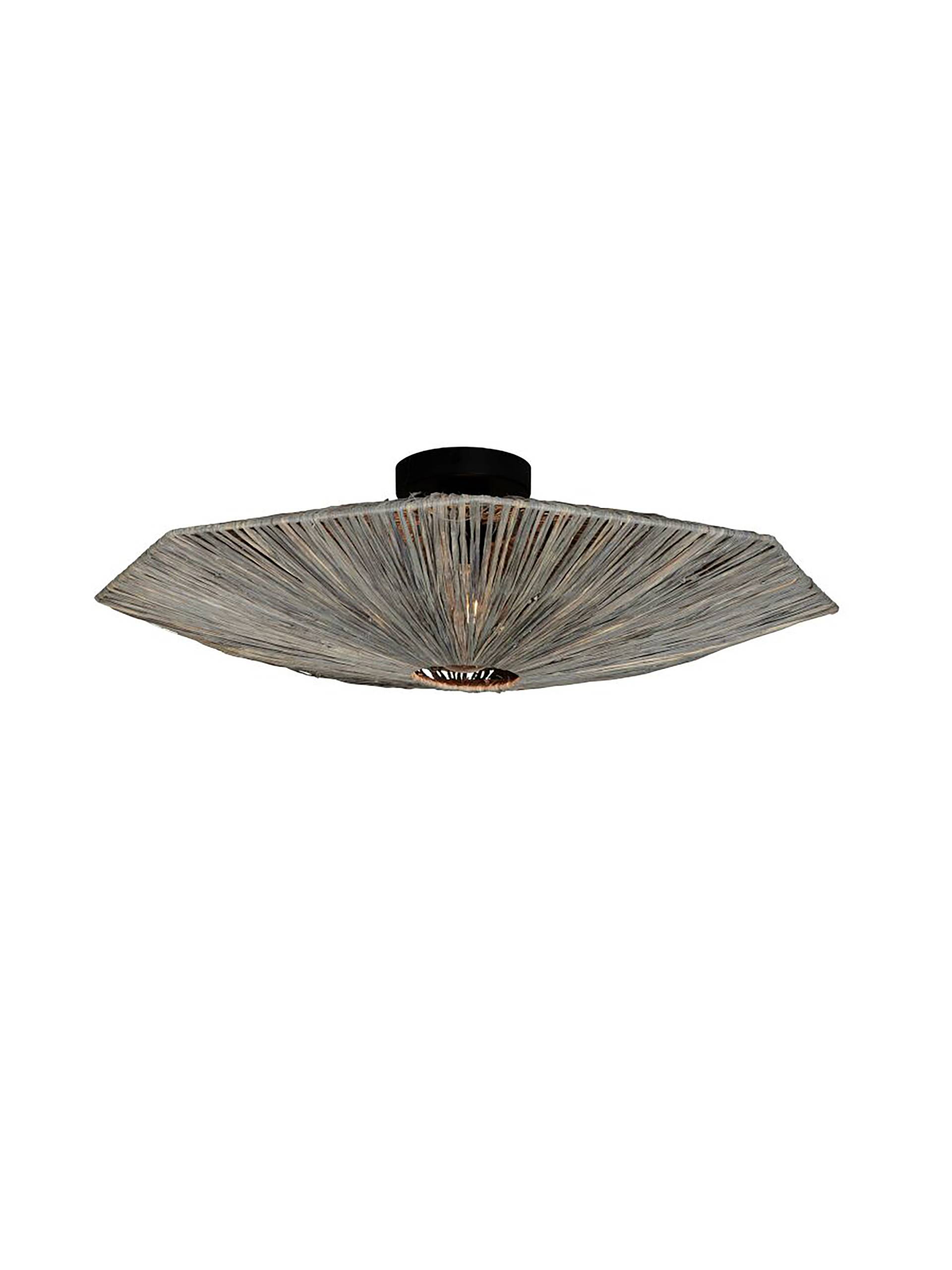 home24 Deckenleuchte Panama Ø 65cm Grau/Grau Material: Metall, Naturfaser Metallart: Eisen Naturfaserart: Andere Oberfläche Metall: Pulverbeschichtet home24 Deckenleuchte Panama Ø 65cm Grau/Grau Material: Metall, Naturfaser Metallart: Eisen Naturfaserart: Andere Oberfläche Metall: Pulverbeschichtet von home24