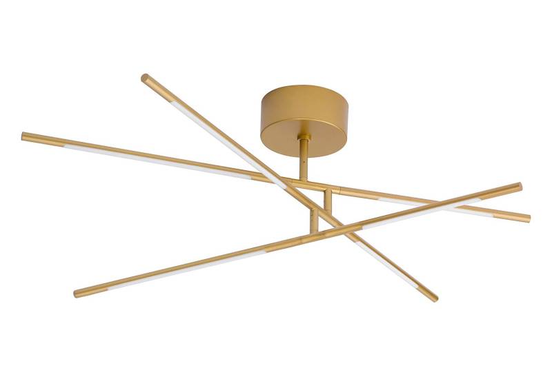home24 Deckenleuchte Raccio 77 x 26 x 84cm Gold/Gold 6 Kabel ABS, Fassung ABS, Baldachin Aluminium, Gehäuse Leuchte Aluminium Nicht austauschbare LEDs von home24