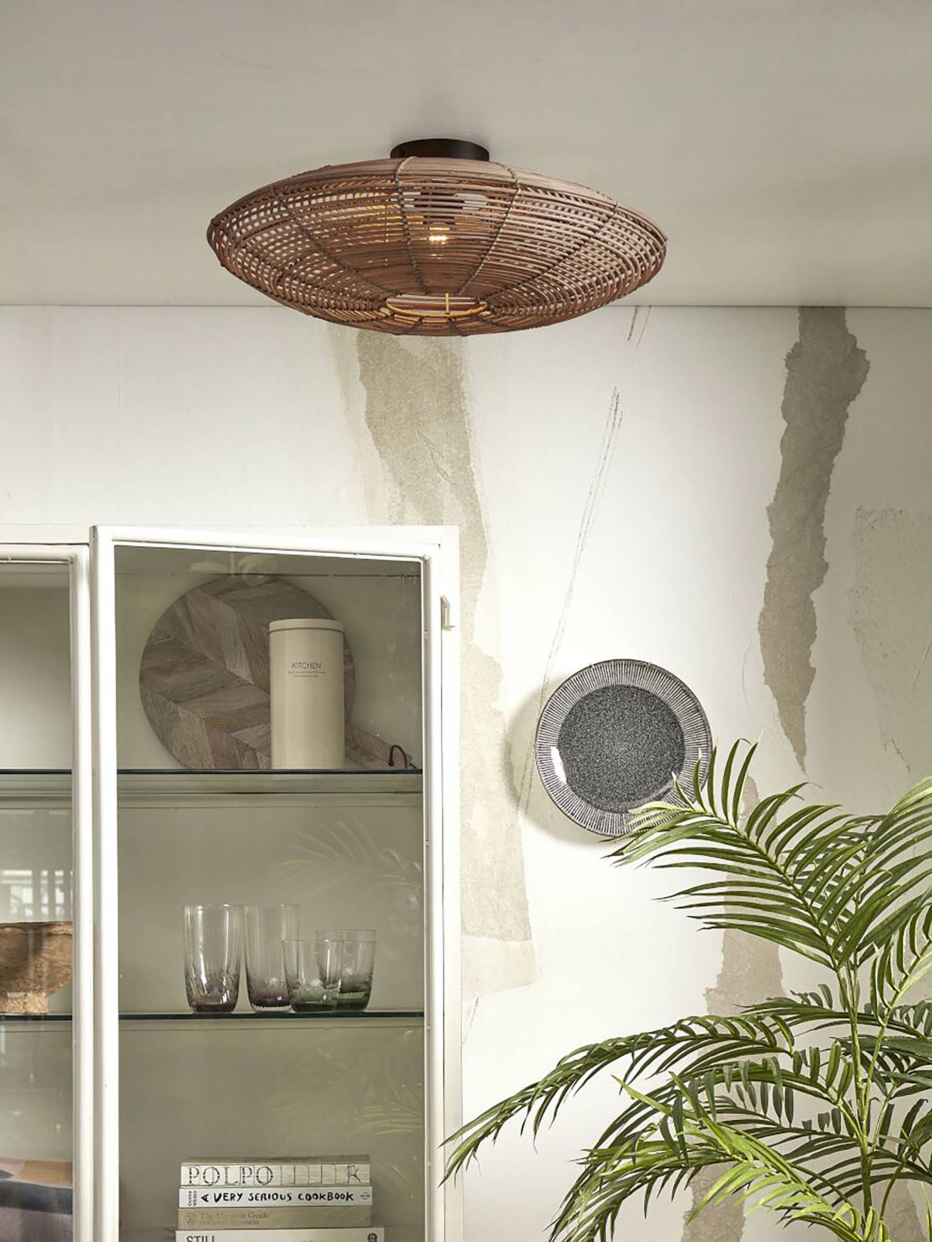 home24 Deckenleuchte Tanami Typ A Ø 55cm Beige/Beige Material: Metall, Naturfaser Metallart: Eisen Naturfaserart: Rattan Oberfläche Metall: home24 Deckenleuchte Tanami Typ A Ø 55cm Beige/Beige Material: Metall, Naturfaser Metallart: Eisen Naturfaserart: Rattan Oberfläche Metall: von home24