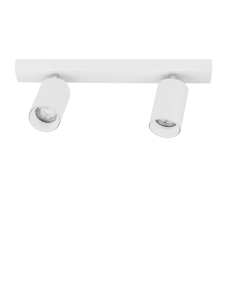home24 Deckenleuchte Tod Typ B 35cm Weiß/Weiß 2 Kabel ABS, Fassung ABS, Baldachin Aluminium, Gehäuse Leuchte Aluminium LED/Smart Home/Glühlampe GU10 von home24