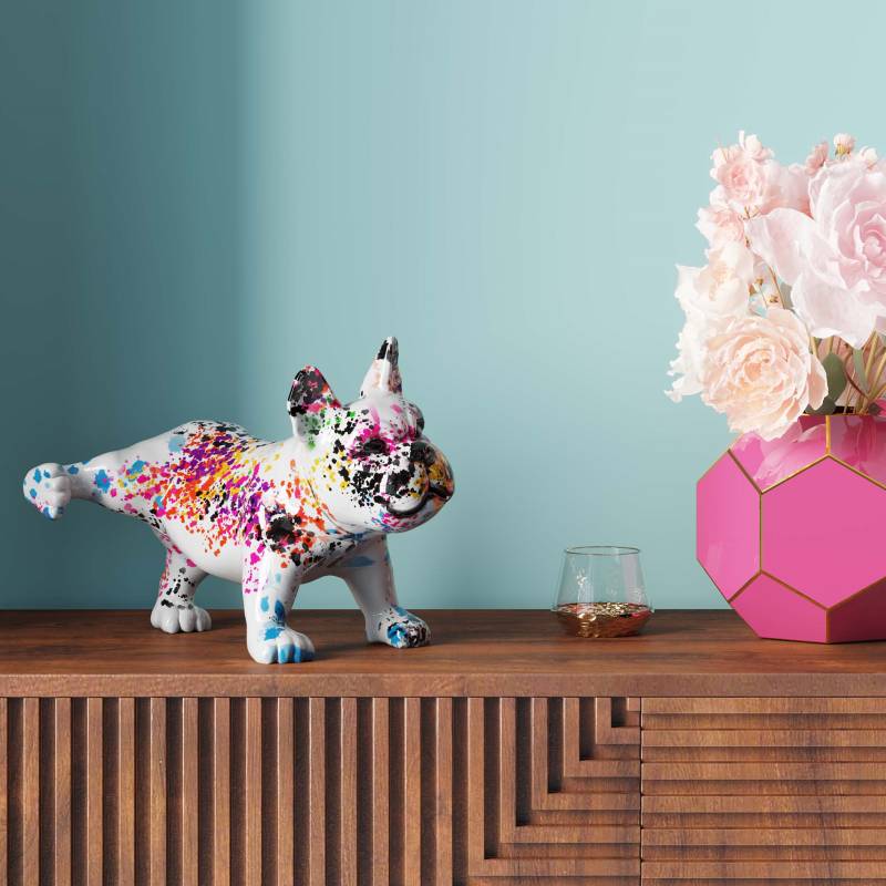home24 Dekofigur Splash Bulldog 18 x 32 x 21cm Multicolor/Multicolor von home24