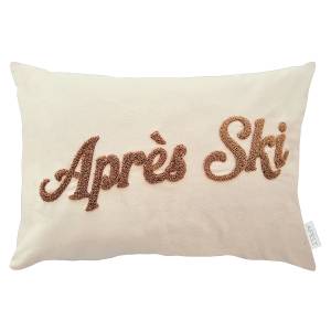 home24 Dekokissen Apres Ski Beige 35 x 50 x 10cm Samt von home24