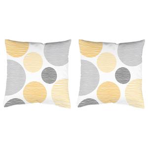 home24 Dekokissen Borden 2er-Set Gelb/Gelb 40 x 40cm Webstoff von home24