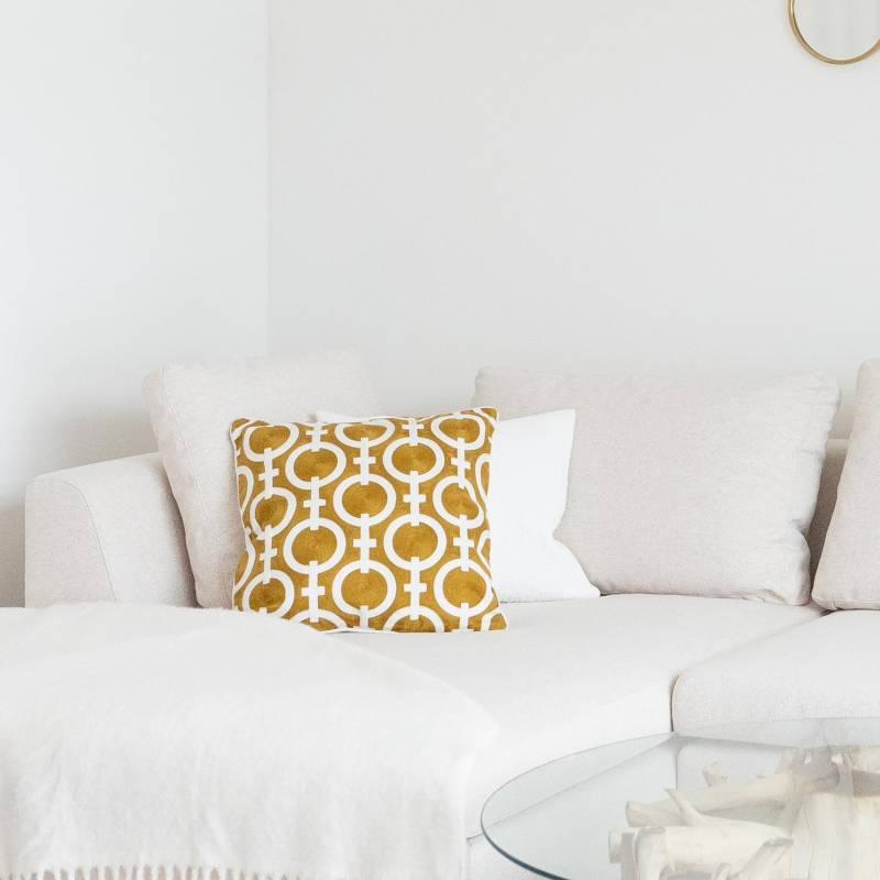 home24 Dekokissen Catena Chain Gelb/Gelb/Weiß 50 x 50 x 14cm Polyester home24 Dekokissen Catena Chain Gelb/Gelb/Weiß 50 x 50 x 14cm Polyester von home24