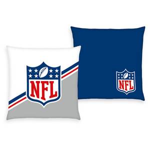 home24 Dekokissen NFL Multicolor/Weiß/Blau/Rubinrot 40 x 2 x 40cm Microfaser von home24