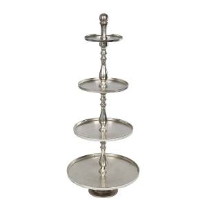 home24 Dekoobjekt Leora 4 Stufen 54 x 130 x 54cm Silber von home24