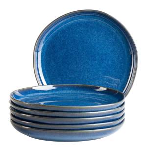 home24 Dessertteller Cordelia 6er-Set 25 x 16 x 25cm Blau/Beige von home24
