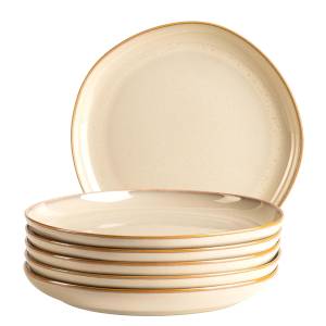 home24 Dessertteller Cordelia 6er-Set 26 x 15 x 26cm Beige/Blau von home24