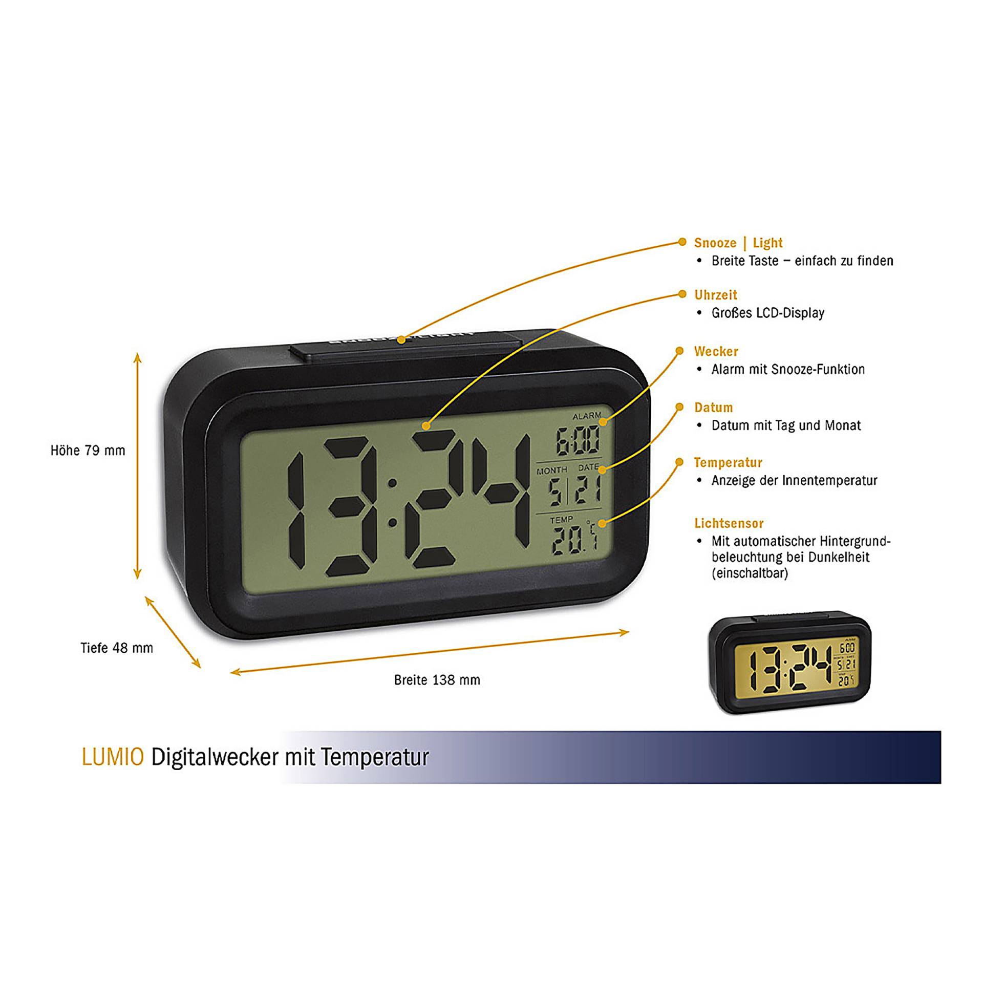 home24 Digital Wecker Lumio 4 x 8 x 14cm home24 Digital Wecker Lumio 4 x 8 x 14cm von home24