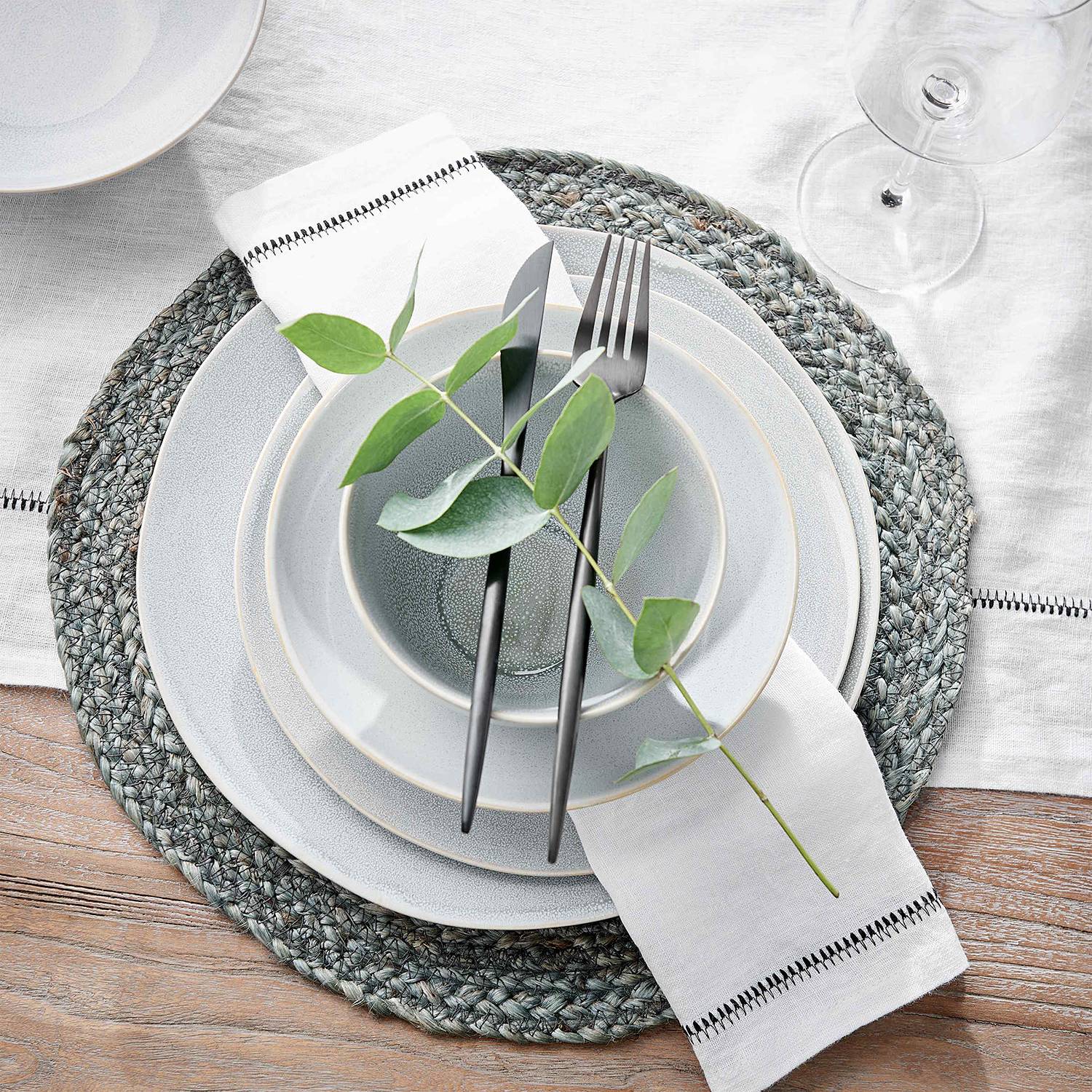 home24 Dinnerteller 4er-Set Ø 29cm Grau von home24