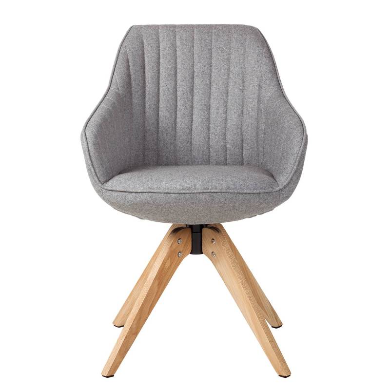 home24 Drehbarer Armlehnenstuhl ERMELO 60 x 83 x 65cm 2er Set Braun/Grau von home24