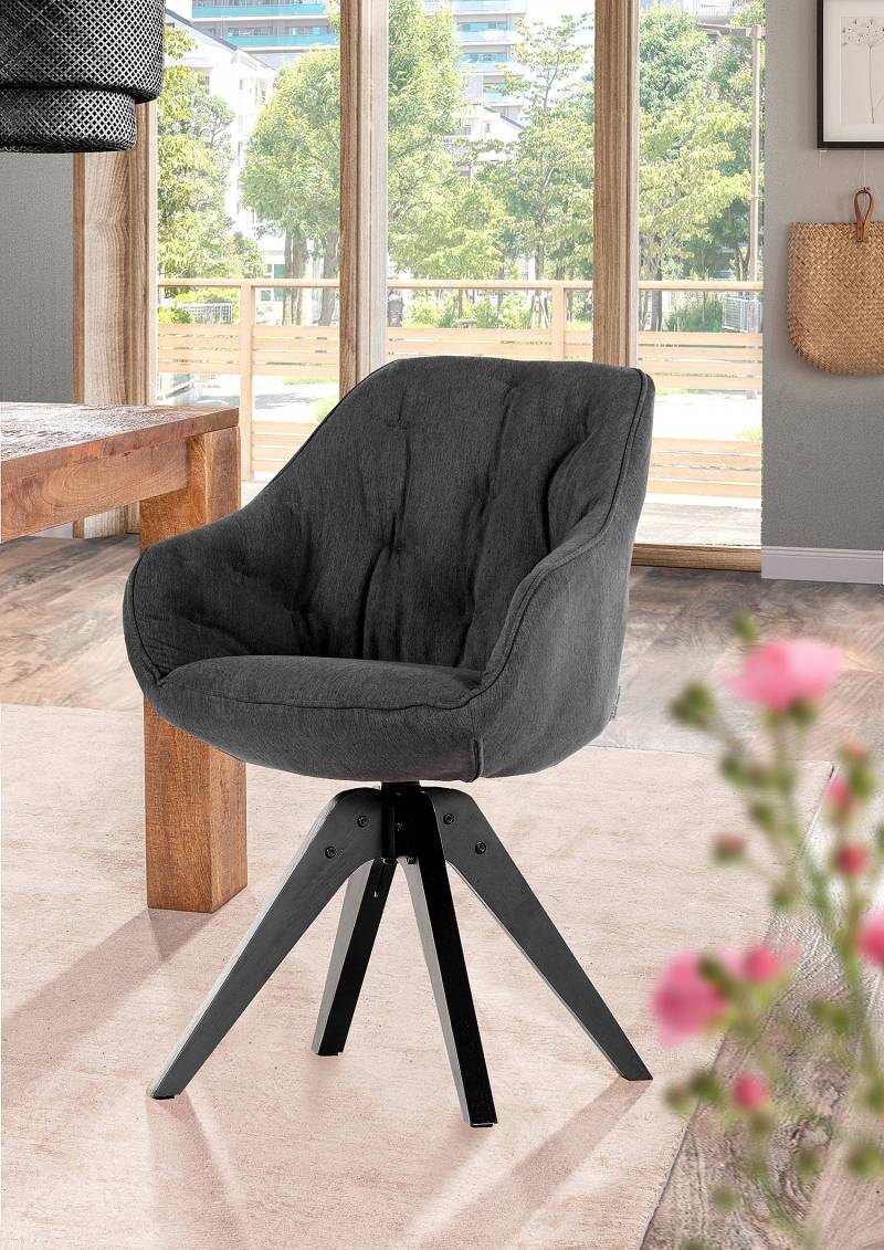 home24 Drehbarer Armlehnenstuhl EVATO 60 x 83 x 65cm 2er Set Schwarz/Anthrazit Schwarz home24 Drehbarer Armlehnenstuhl EVATO 60 x 83 x 65cm 2er Set Schwarz/Anthrazit Schwarz von home24