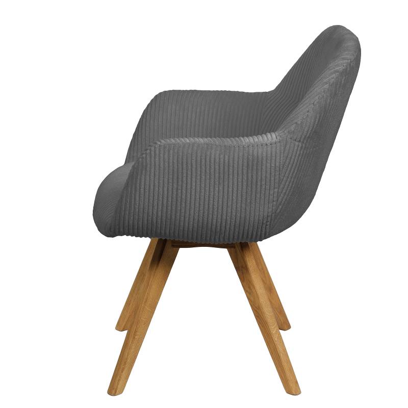 home24 Drehbarer Armlehnenstuhl TAMALU 59 x 85 x 65cm Grau/Grau von home24