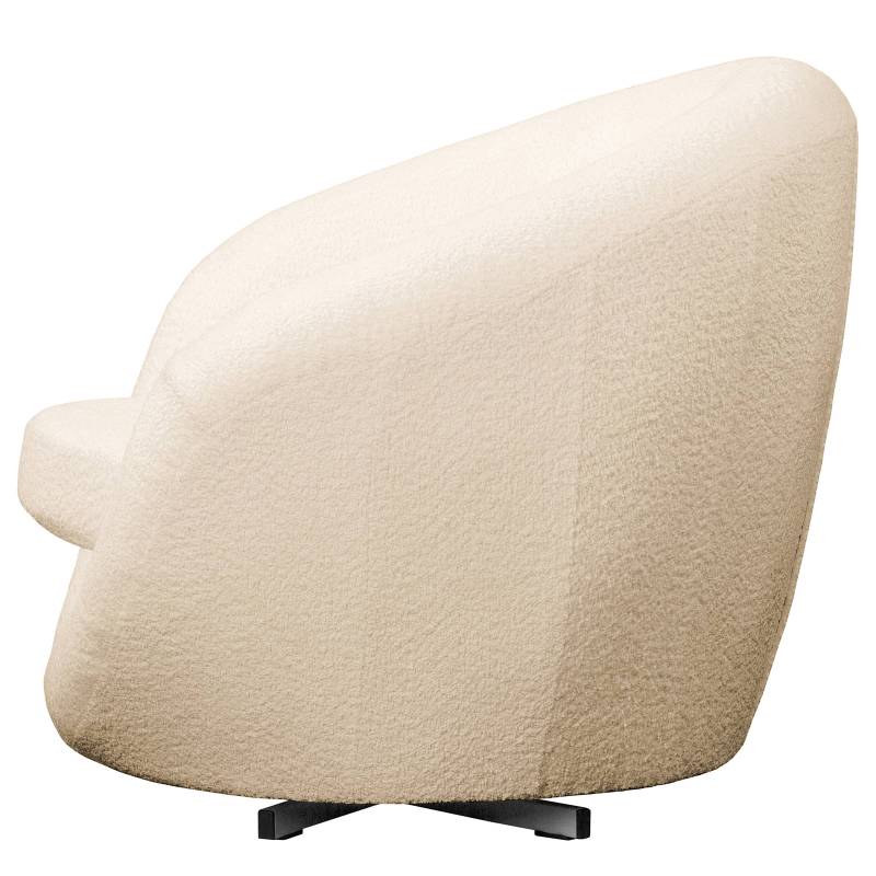home24 Drehsessel Beige Bouclé Stoff Abby 88 x 80 x 88cm von home24