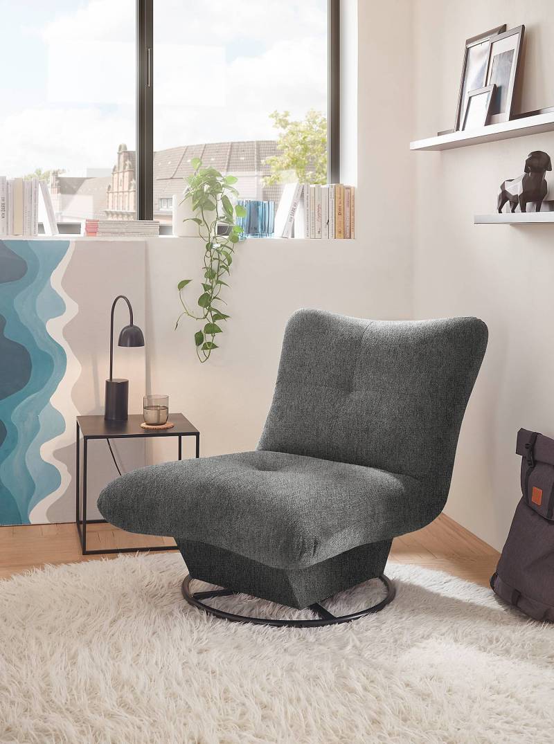 home24 Drehsessel Varland Grau Webstoff Gleni 96 x 75 x 93cm von home24