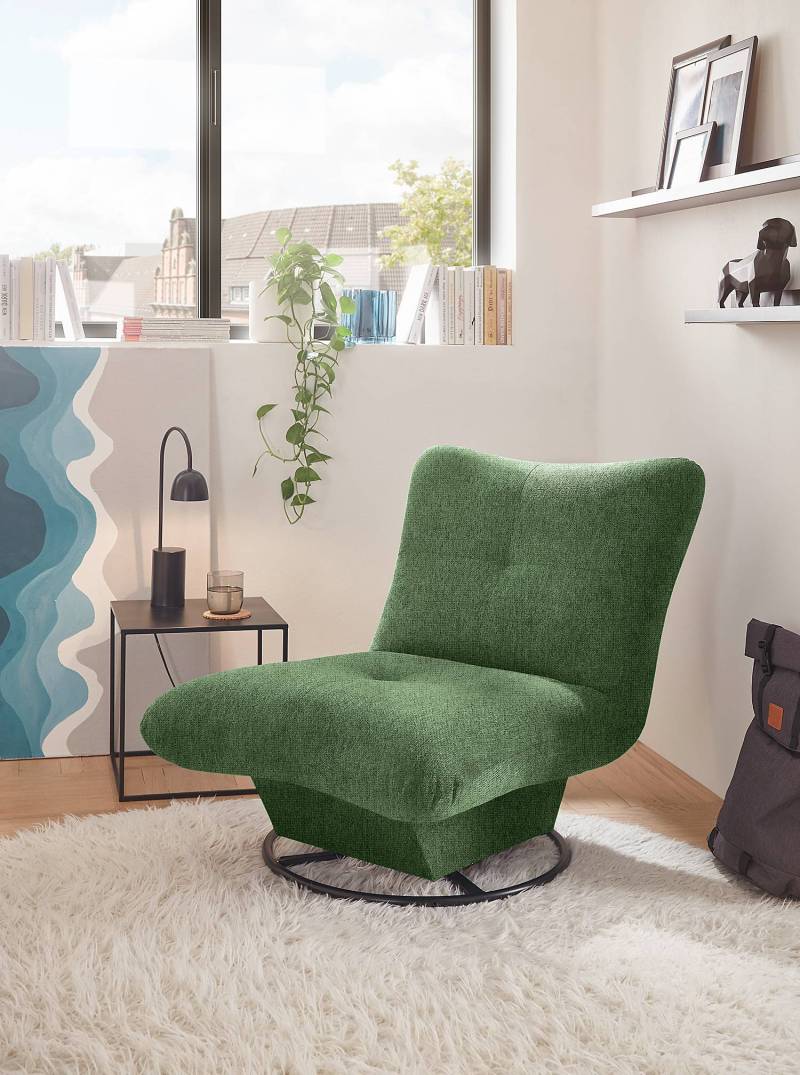 home24 Drehsessel Varland Grün Webstoff Gleni 96 x 75 x 93cm von home24