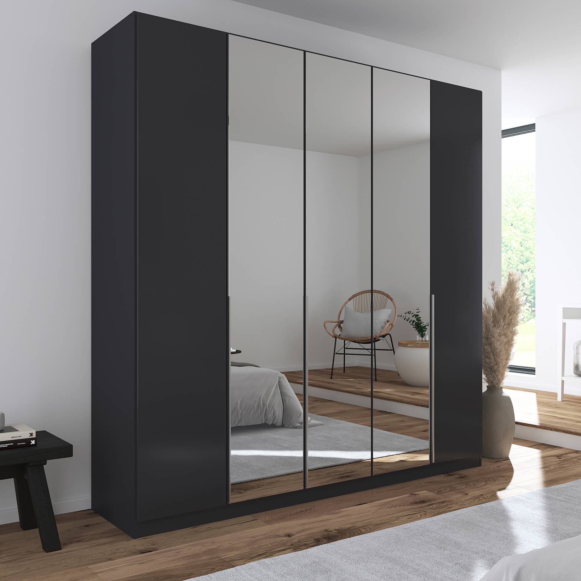 home24 Drehtürenschrank Alabama 226 x 229cm Grau/Graumetallic Premium mit Spiegeltür/-en home24 Drehtürenschrank Alabama 226 x 229cm Grau/Graumetallic Premium mit Spiegeltür/-en von home24