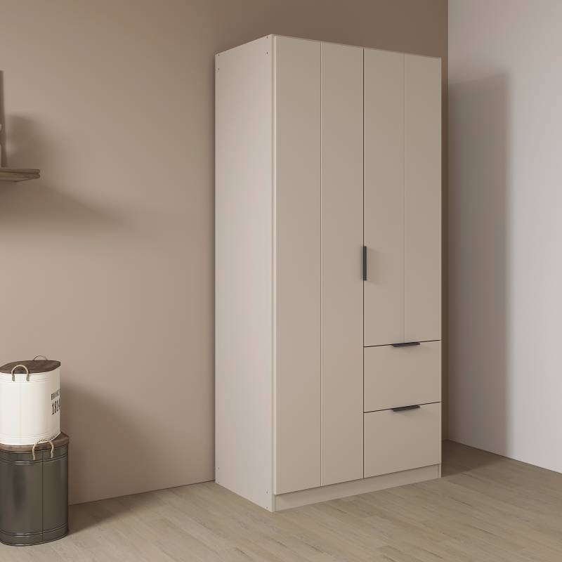 home24 Drehtürenschrank Ella 91cm Beige/Champagner von home24