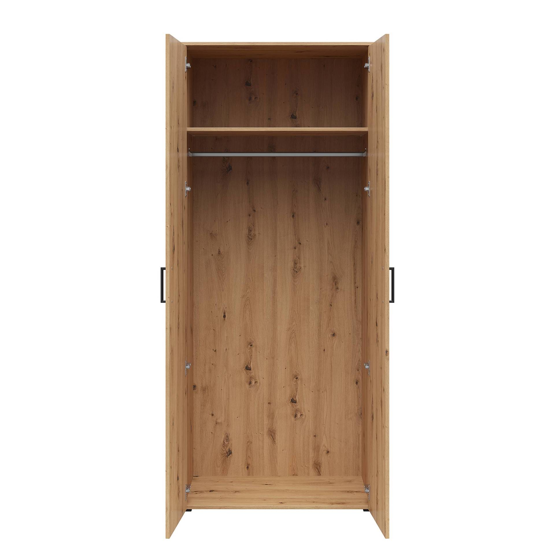 home24 Garderobenschrank Hick 80 x 195 x 52cm Braun/Eiche Artisan Dekor home24 Garderobenschrank Hick 80 x 195 x 52cm Braun/Eiche Artisan Dekor von home24