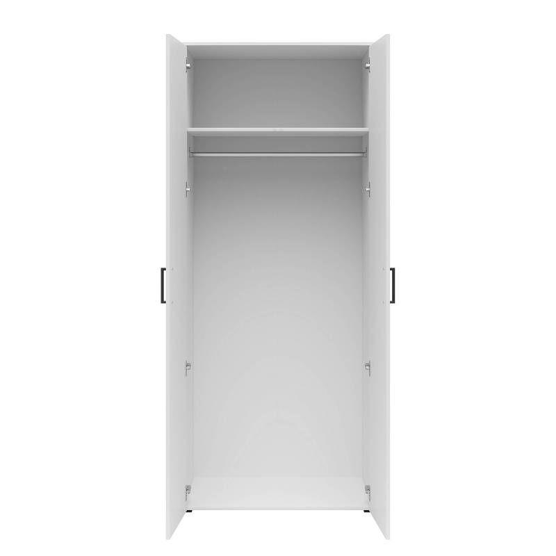 home24 Garderobenschrank Hick 80 x 195 x 52cm Weiß/Weiß von home24