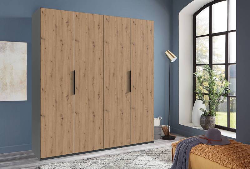 home24 Drehtürenschrank Level36 - 216 cm Typ B 200cm Braun/Grau/Eiche Artisan Dekor/Grau ohne Spiegeltür/-en von home24