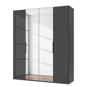 home24 Drehtürenschrank Level36 - 236 cm Typ B 200cm Grau/Glas Grau mit Spiegeltür/-en von home24