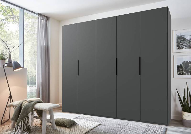 home24 Drehtürenschrank Level36 - 236 cm Typ B 250cm Grau/Graphit ohne Spiegeltür/-en von home24