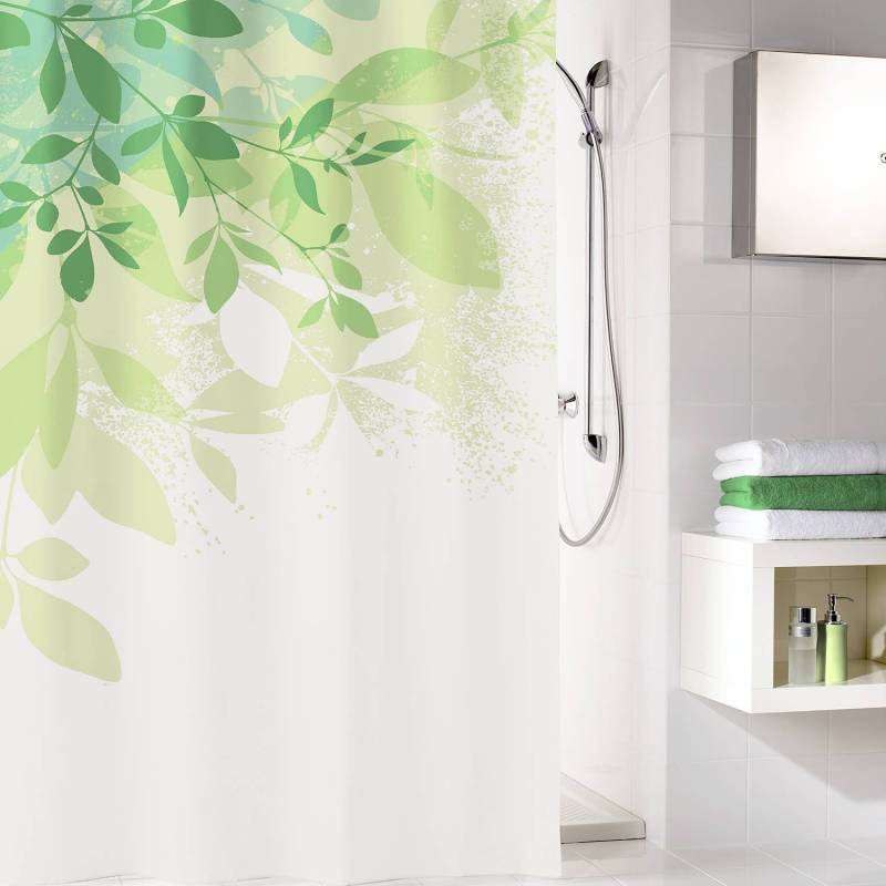 home24 Duschvorhang Floresta Polyester Grün 120 x 200cm von home24