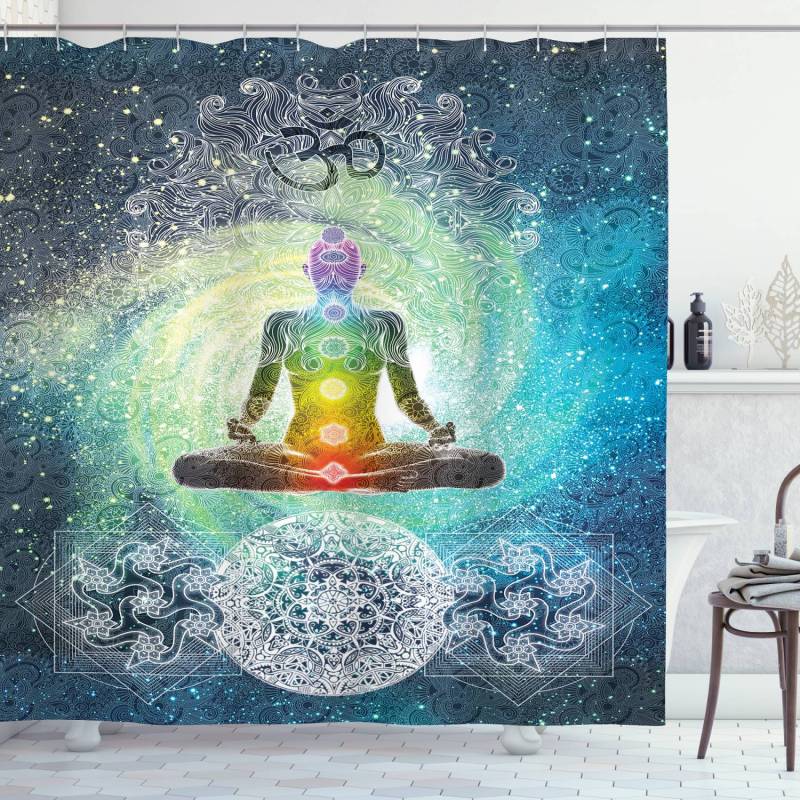 home24 Duschvorhang Mandala Zen Webstoff Multicolor 175 x 240cm von home24