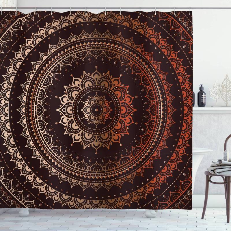 home24 Duschvorhang Universum Webstoff Braun 175 x 200cm von home24