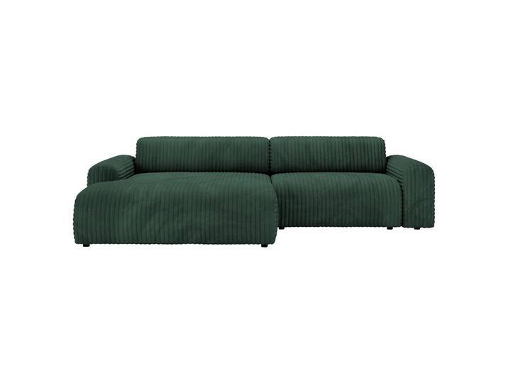 home24 ECKSOFA, Waldgrün, 3-4-Sitzer, Füllung: Schaumstoffflocken, Ottomane links, L-Form, 292x178 cm, Rücken echt, Wohnzimmer, Sofas & Couches, von home24